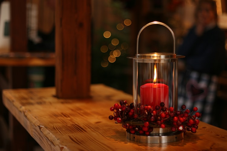 Candle and Christmas decoration